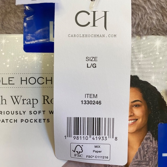 Carole Hochman Ladies’ Cozy Plush Robe, Purple/Lavender/Gray, Large NWT - Picture 11 of 14